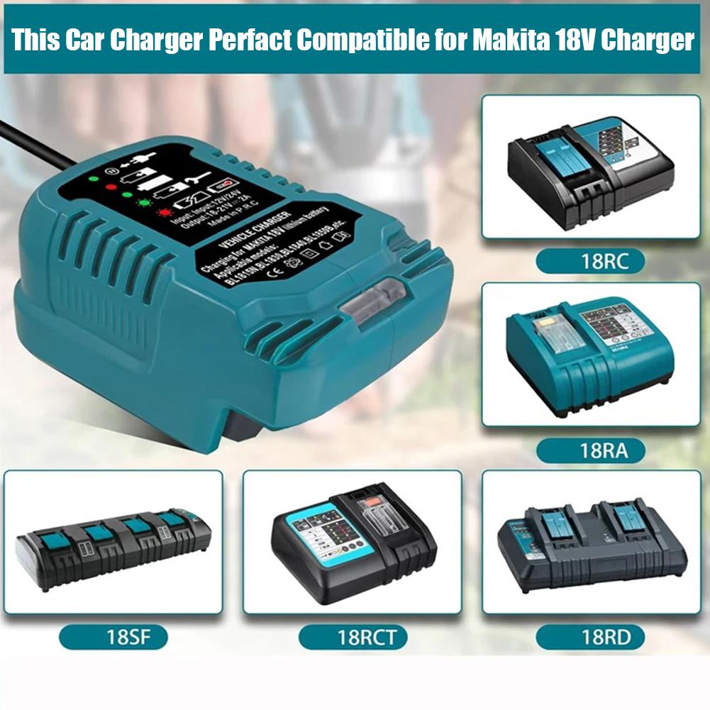 Для MAKITA/Milwaukee 18V Lithium Battery Charger Сменное портативное компактное зарядное устройство Автомобильное зарядное устройство с прикуривателем