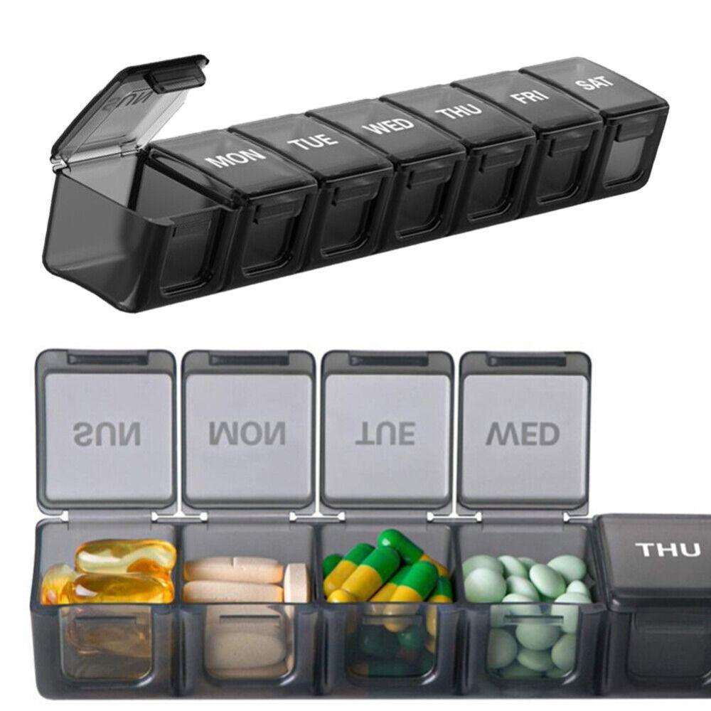 Waterproof Pill Organizer Large Capacity 7 Compartment Weekly Pill Box Creative Pill Box Household