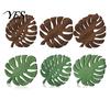 Coffee Table Protection 3PCS Monstera Leaf Wooden Coasters, Boho Style Heat Resistant Mats Mat, Decorative Hot Drink for Kitchen Dining Office