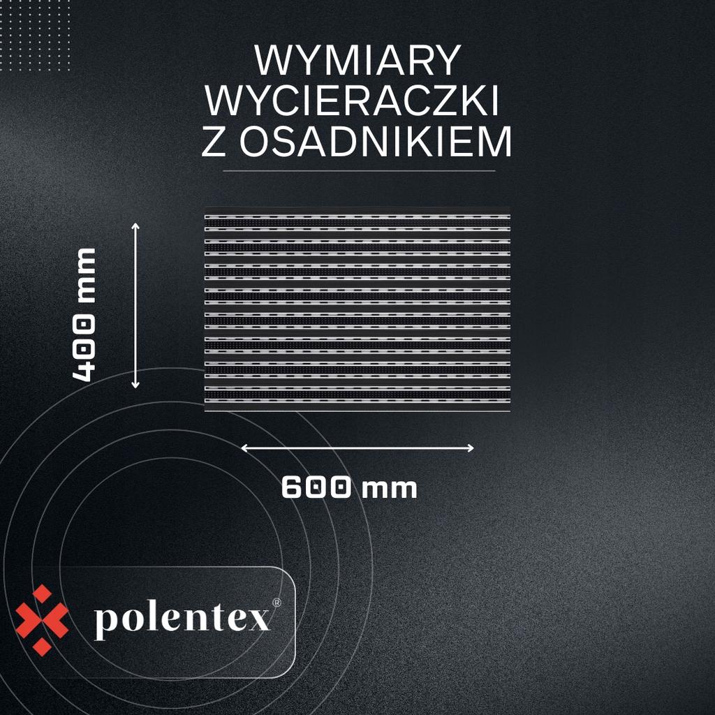 Polentex Aluminum Doormat C22 Brush/Black Rubber 60X40 + Sediment Cup