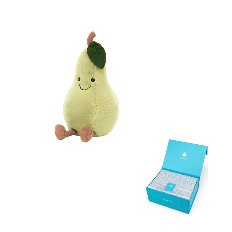 Jellycat Серия "Веселая еда" Фрукт Смешная груша Успокаивающая кукла Плюшевая кукла Сидящая 20 см высотой