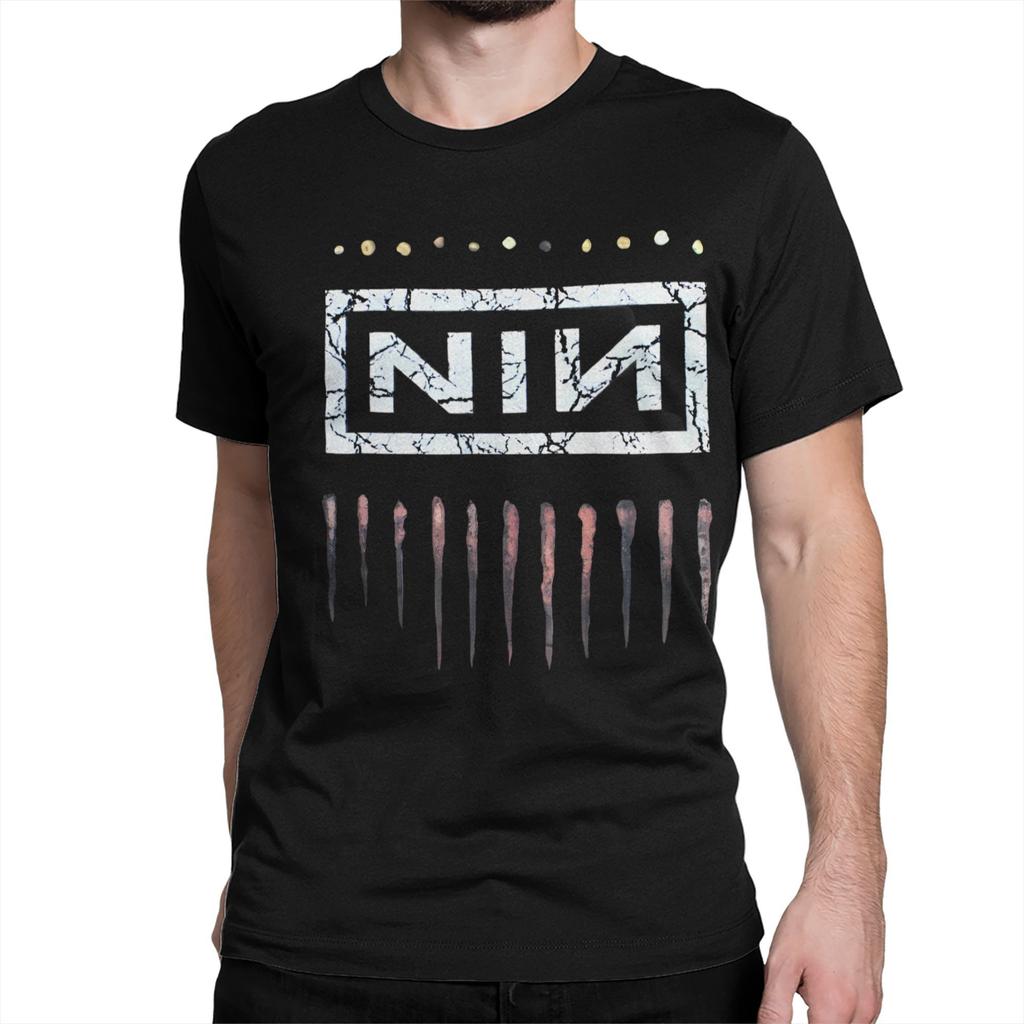 Vintage NIN Rock Band Nine Inch Nails T-Shirts Men Women Round Neck 100% Cotton T Shirt Short Sleeve Tees Original Tops