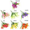 33cm 7Heads Hot Water Grass Home Ornament Lilies Bouquet Persian Leaf Fake Lily Artificial Flowers