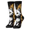 Black Cat Art Print Versatilemen's Novelty Midtube Socks Fashionable and Cute Versatile Style Breathable and Warm Perfect Gift