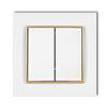 Double switch with frame karlik mini, white/gold