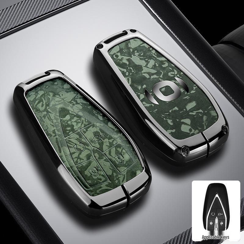 Changan Qiyuan A05/A06/A07 Key Cover - Q05 125MAX Remote Metal Shell with Leather Snap Button