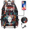 Women's and Men's Backpack Anime Jojo Bizarre Adventure Backpack Teenager School Multifunction USB Charging Bags School Bag Travel Mochila