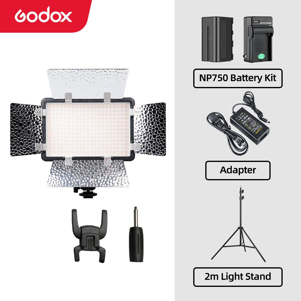 Godox LED308C II LED308 3300K-5600K LED Video Light Lamp for DV Camcorder Camera+NP770 4400Ahm Battery & Charger