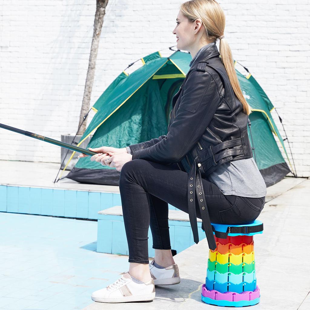 Portable Telescoping Stool  Retractable Lightweight Camping Stools