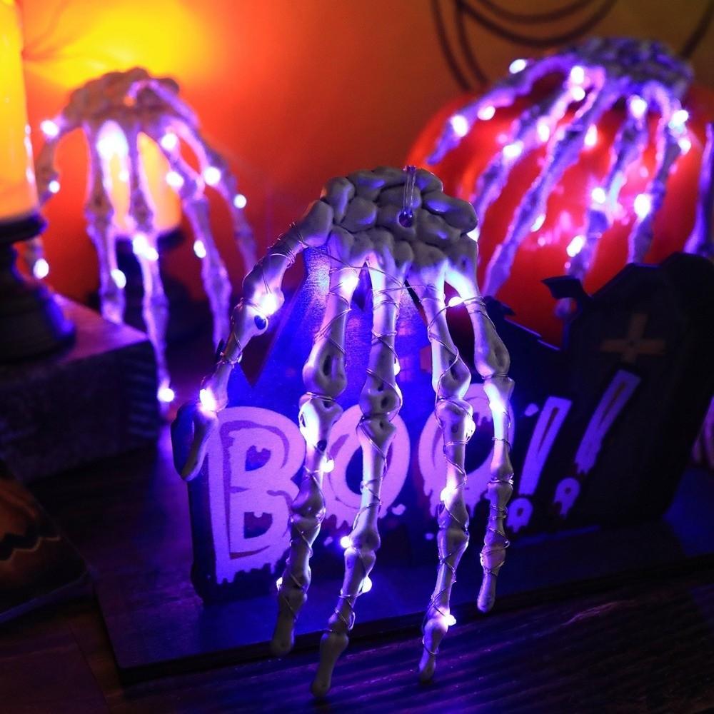 Realistic Glowing Skeleton Hand Plastic Ghost Skeleton Hand Lamp Halloween Party