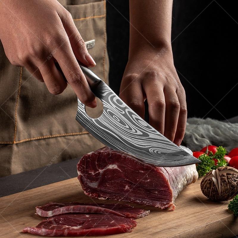Профессиональный острый нож для мясника, домашний нож из нержавеющей стали, небольшой ятаган, удобная ручка, дизайн, кухонный нож с оболочкой для ножа