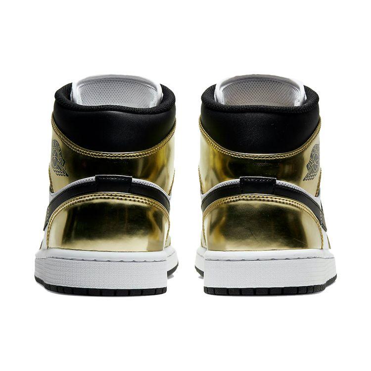 Air Jordan 1 Mid SE Metallic Gold Мужские кроссовки черно-белые DC1419-700