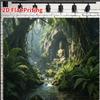 2D Buddha Statue Jungle Backdrop Tropical Rainforest Photography Background