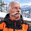 Winter Sports Face Covering Realistic Print Ski Mask for Winter, Old Man Balaclava Snowboarding Fleece Mask, Windproof Full Cover Neck Gaiter Outdoor