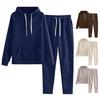 2 Pcs/Set Women Hoodie Pants Suit Drawstring Long Sleeves Sport Top Elastic Waist