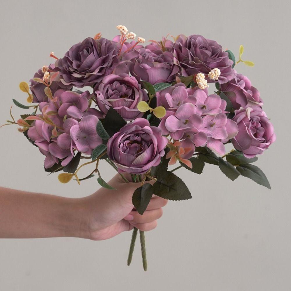 Accessories Simulation Peony Flower Silk Petals Faux Flower Fake Floral Bouquet Home Decoration