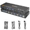 KVM-переключатель Iseebiz с 2 входами и 1 выходом, 4 x USB, 2 x USB, переключатель USB и принтера, питание, 2 HDMI и 2 USB-кабеля, выход 8K@60Hz, HDMI, порты 3.0, 2.0