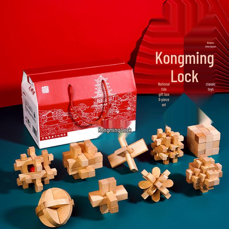 Набор деревянных головоломок Конгмин и Лубань: Детские развивающие игрушки для снятия стресса
