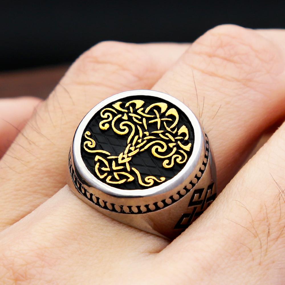Модное винтажное кольцо «Дерево жизни» из нержавеющей стали с кельтским узлом для мужчин и женщин, уникальный амулет викингов, ювелирные изделия, подарок, дропшиппинг