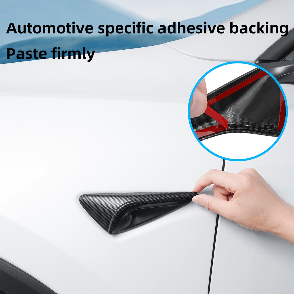 For Tesla Model YL 2026 3 Highland Y Juniper Turn Signal Camera Trim Cover Side Leaf Board Protector ABS Carbon Fiber Pattern