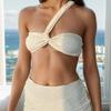 Европейский и американский комплект бикини на одно плечо 2025 года с сексуальным дизайном с вырезами