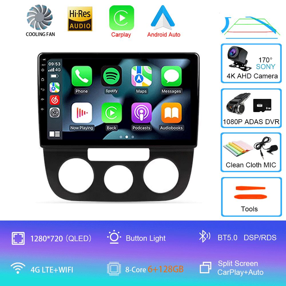 Автомобильное радио Android 14 Carplay Auto для Volkswagen Jetta 5 2005 2006 2007 2008 2009 2010 GPS мультимедийный проигрыватель 4G головное устройство стерео