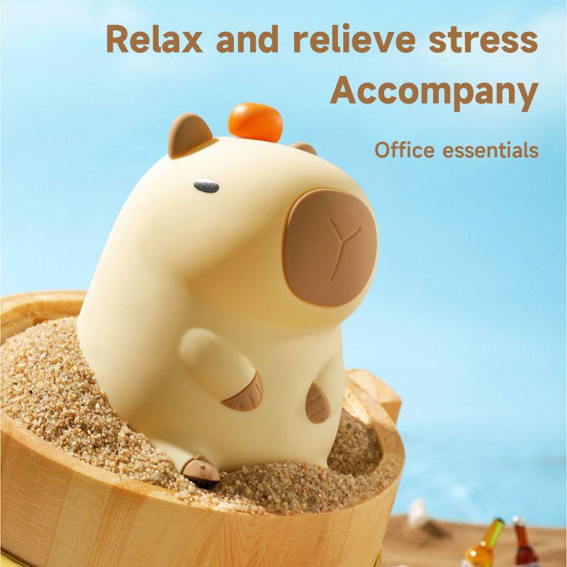 Милый ночник в виде капибары, светодиодная мягкая новинка в виде животного, 2 уровня яркости ночника для детей, забавный мультяшный подарок для детей