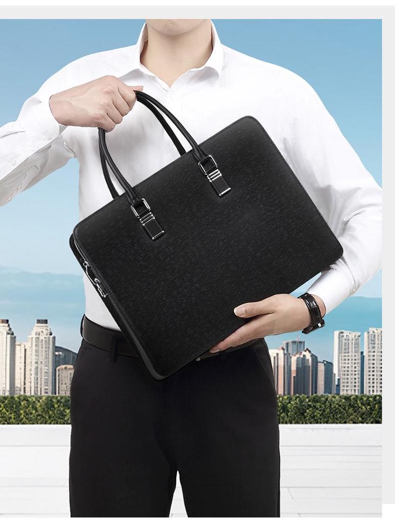 Мужской портфель из натуральной кожи с защитой от кражи и кодовым замком – Многофункциональная сумка для ноутбука из коровьей кожи