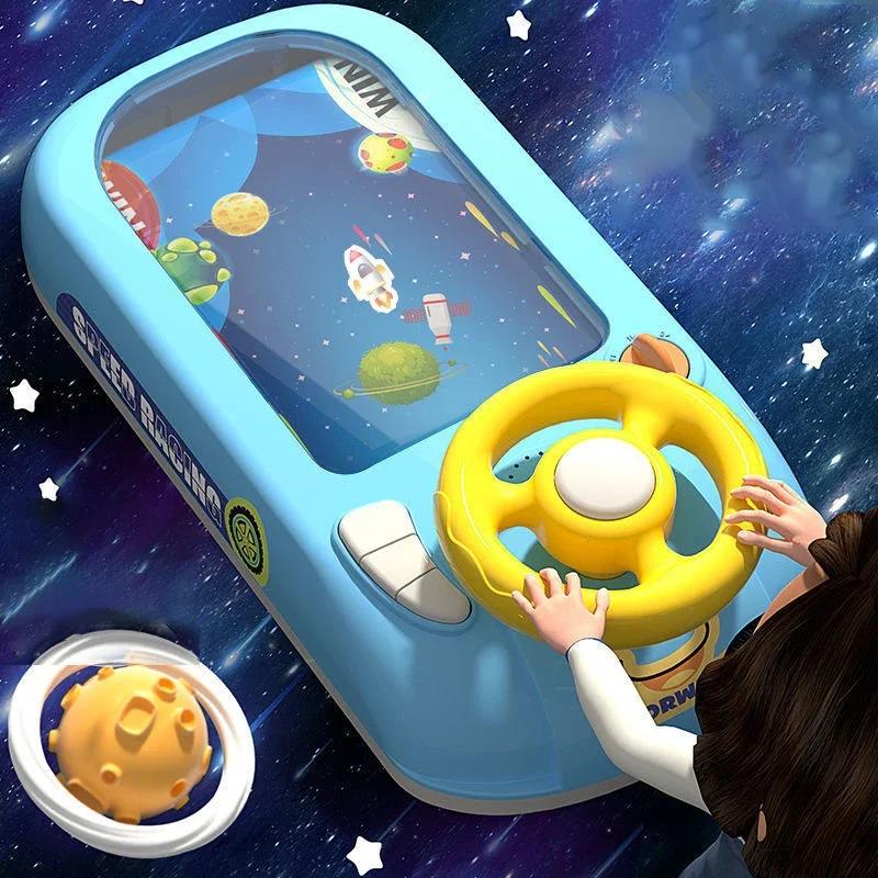 Kids Electric Steering Wheel Driving Toy Pretend Play Electronic Indoor Adventure Game Educational Toys for Girl Boys Children