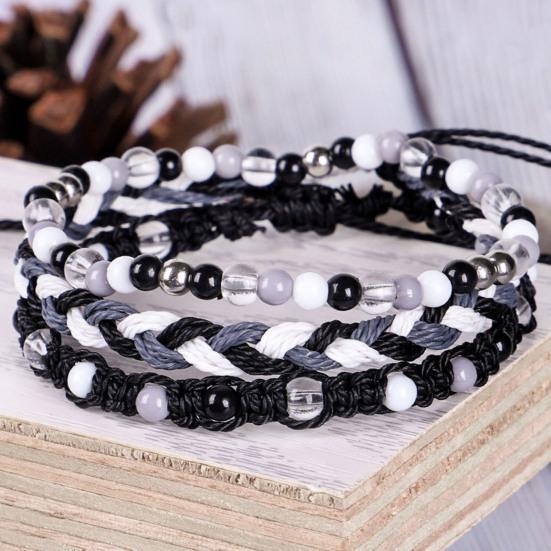 3 шт./компл. плетеный браслет, духовная линия, защита, стабильность, набор восков, плетеный, разноцветный, из бисера, гладкий