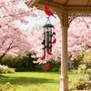 Red Bird Wind Chime with 4 Tubes Weather-resistant Vintage Indoor Outdoor Garden Yard Patio Hanging Metal Wind Bell Decoration