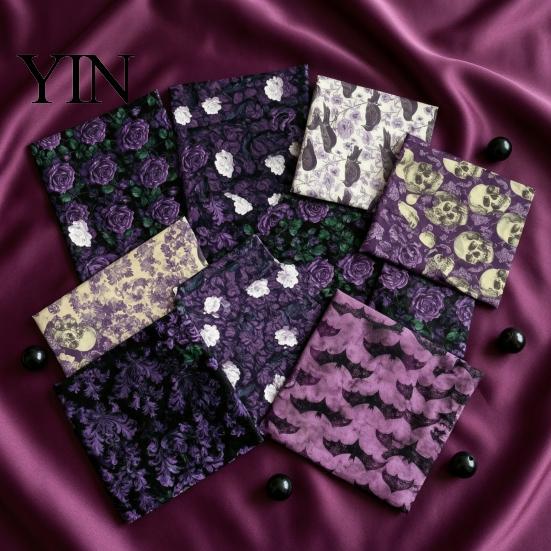 Durable Scrapbooking Sheets 12 Purple Gothic Halloween Scrapbook Paper, Double Sided Decorative Craft Thick Paper for Card Making, Origami,