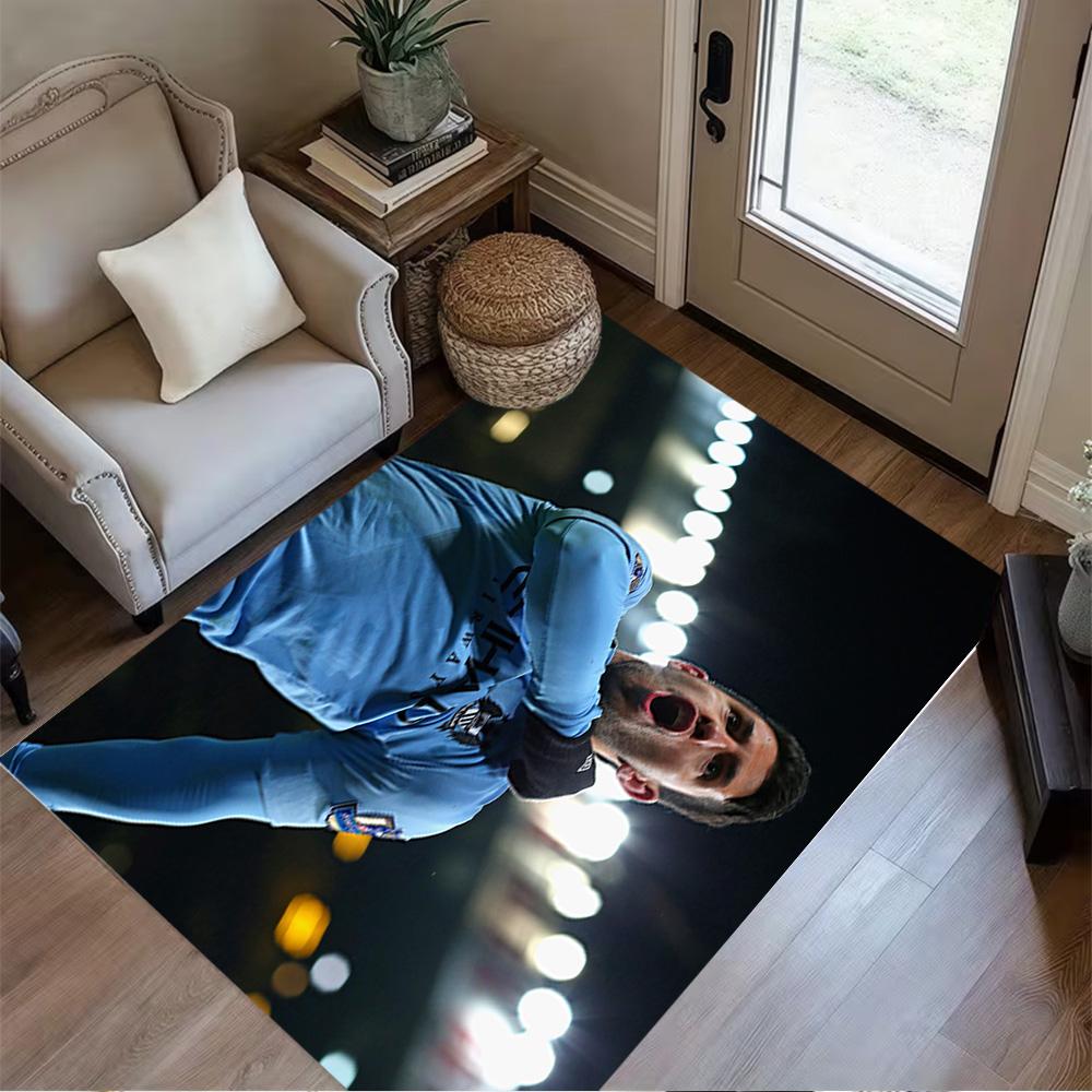 Manchester City Player Action Area Rug Design for Decorate room Bedrooms Playrooms Dormitory Anti-slip Rug Decorate Offices
