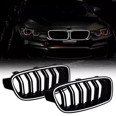 Новый дизайн 2013–2018 гг. для BMW 3 серии F30 F31 320i 330i 335i Передняя светящаяся решетка радиатора со светодиодным светом Гоночная решетка радиатора Глянцево-черная