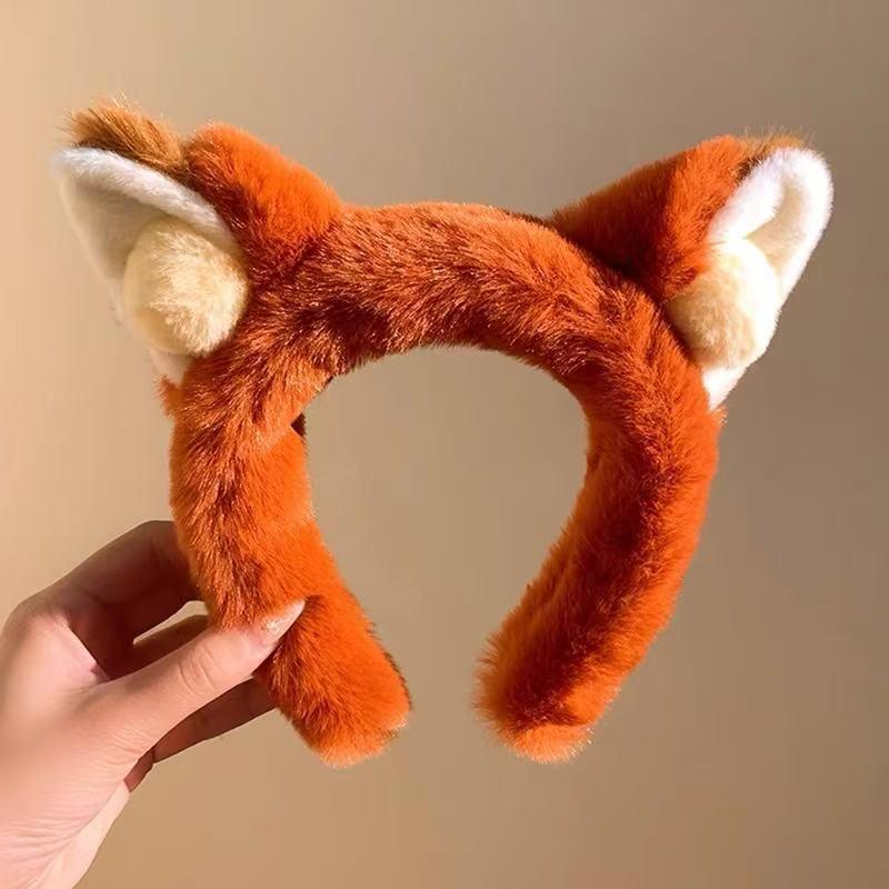 Autumn/Winter Cute Fox Ears Plush Headband for Face Washing