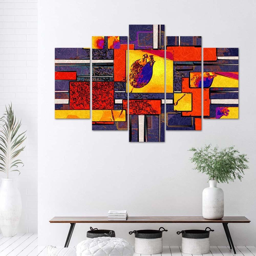 Feeby Five piece picture canvas print, Precision