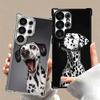Dalmatian Cute Dog Plating Phone Case For Samsung Galaxy S24 S25 FE S26 Edge S23 Ultra S22 S21 Plus S20 Anti-Fall Airabag Cover