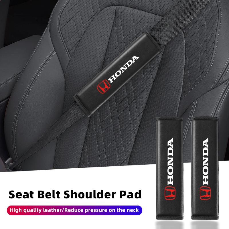 AAADE1 2Pcs PU Leather Car Seatbelt Shoulder Pad Protect Cover For Honda Civic Fit Jazz Accord Pilot CRV Odyssey Passport City Shuttle