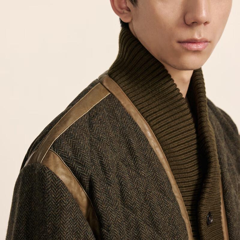 Men's Loose Fit Scarf Collar Short Cotton Jacket