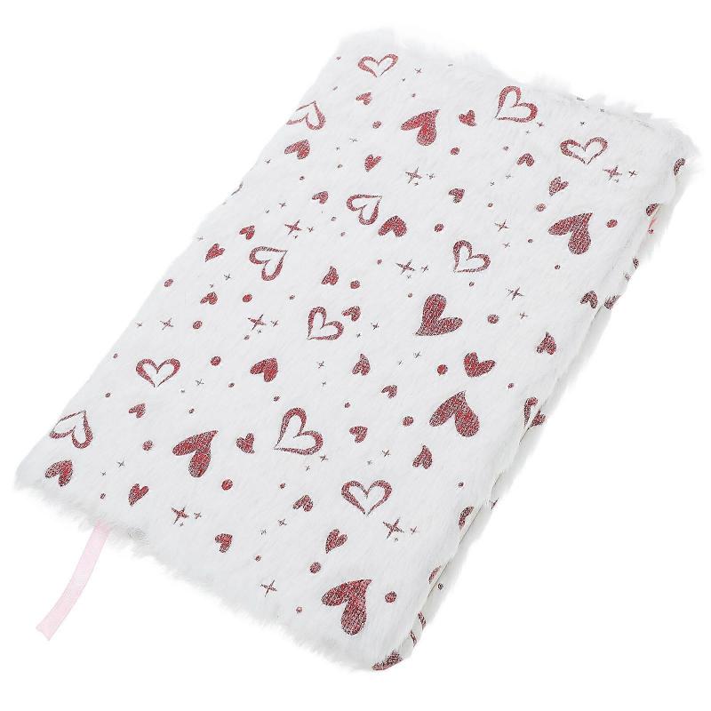 Heart Design Valentines Plush Notebook for Writing and Planning