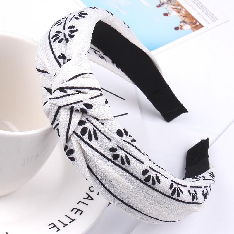 Women Fashion Elegant Cloth Knotting Fashion Leaves Wide Hairband Headband Hair Accessories