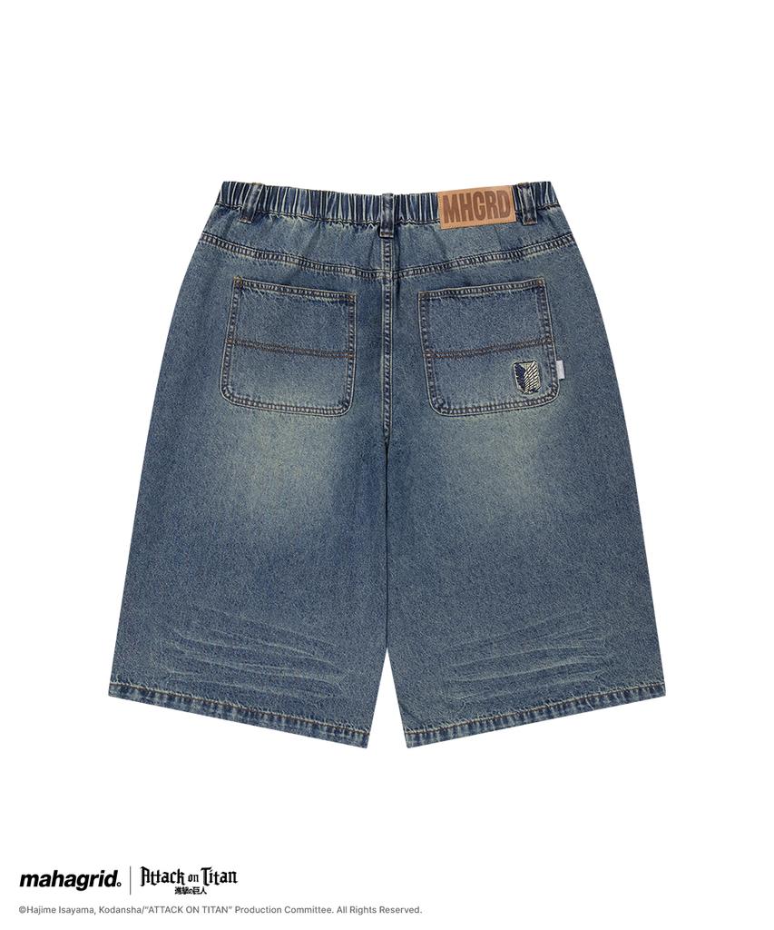 MAHAGRID [Attack On Titan] Titan Denim Shorts Blue(Mg2Gmmd115T)