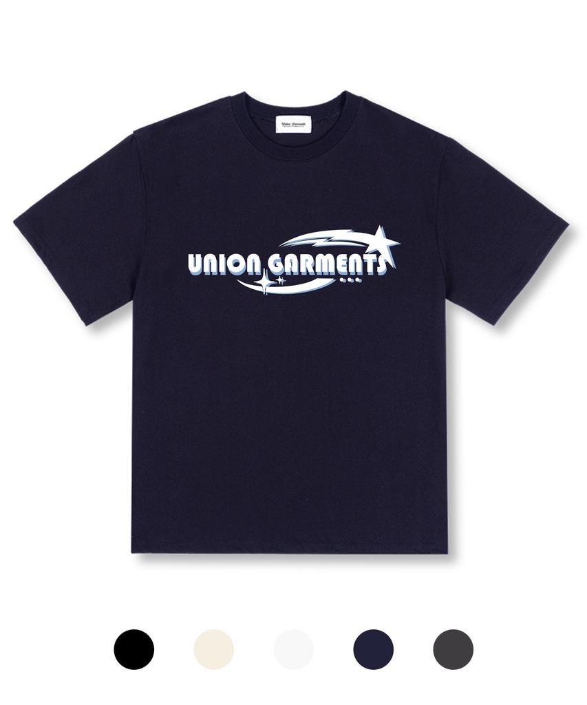 UNION GARMENTS Футболка оверсайз с коротким рукавом и спиральным логотипом, 5 цветов