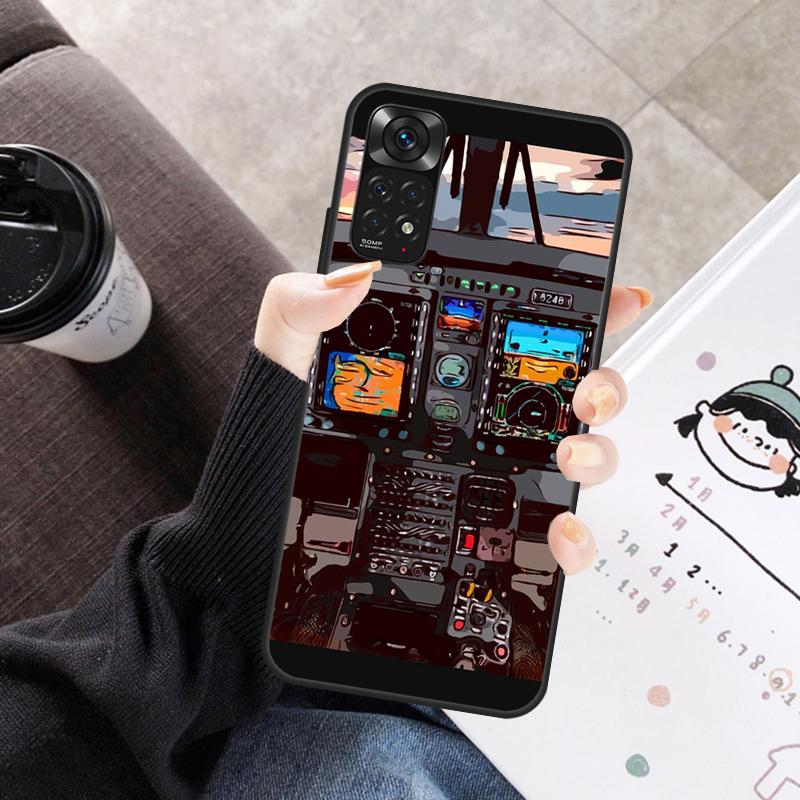 Aviation Helicopter Cockpit Instrument Case For Xiaomi Redmi Note 11 10 9 8 12 Pro 10S 11S 12S Cover For Redmi 10 10A 9C 10C 12C