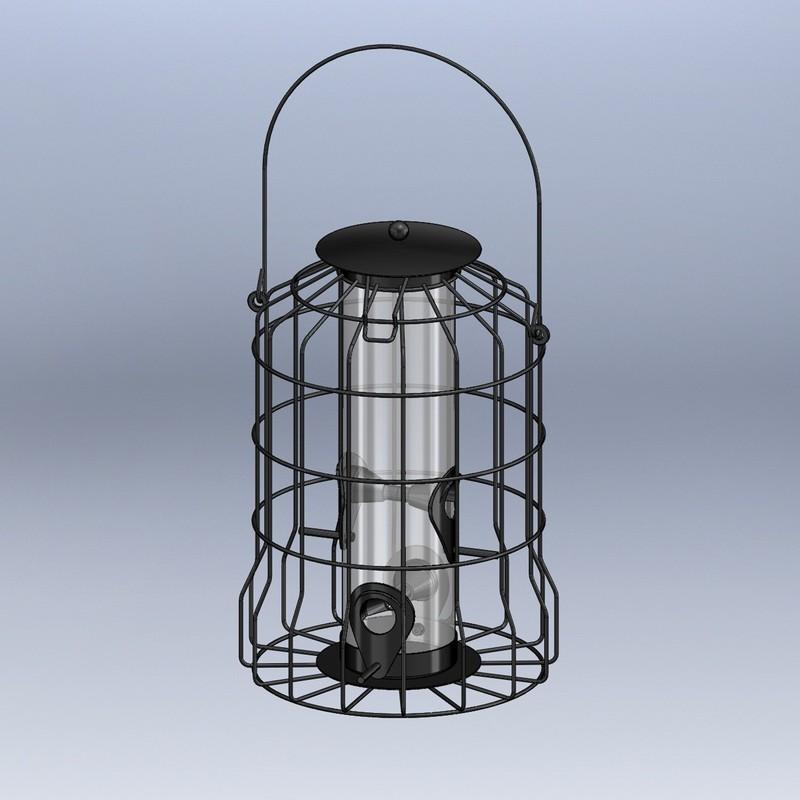 Outdoors Bird Feeder Rust-proof Hanging Bird Feeder Cage for Garden Backyard Squirrel-proof Steel Wild Bird for Small