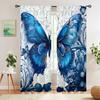 2 шт. шторы с бабочками и цветами, художественный декор, декоративные шторы для дома, для гостиной, спальни, всесезонные, с изображением животных, полузатемняющие