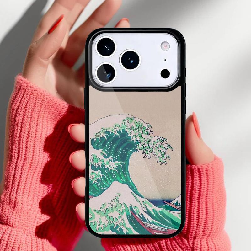 Мультяшный Милый Стильный Чехол с Волнами для iPhone 17 16 15 14 13 Pro Max Задняя Крышка для 12 11 Pro Coque