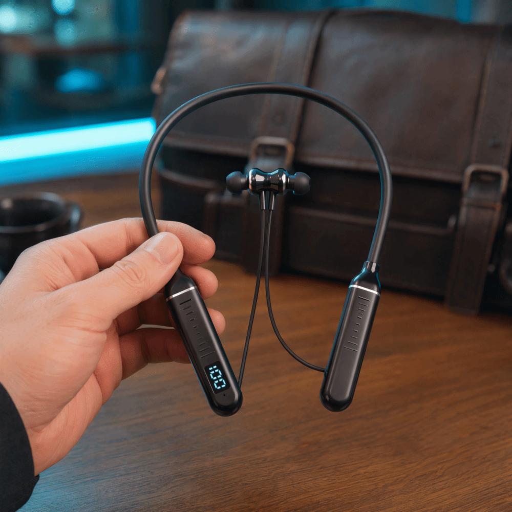 Half In-Ear Neckband Earphones Large Capacity Sports Bluetooth Earphones Wireless Headset Running