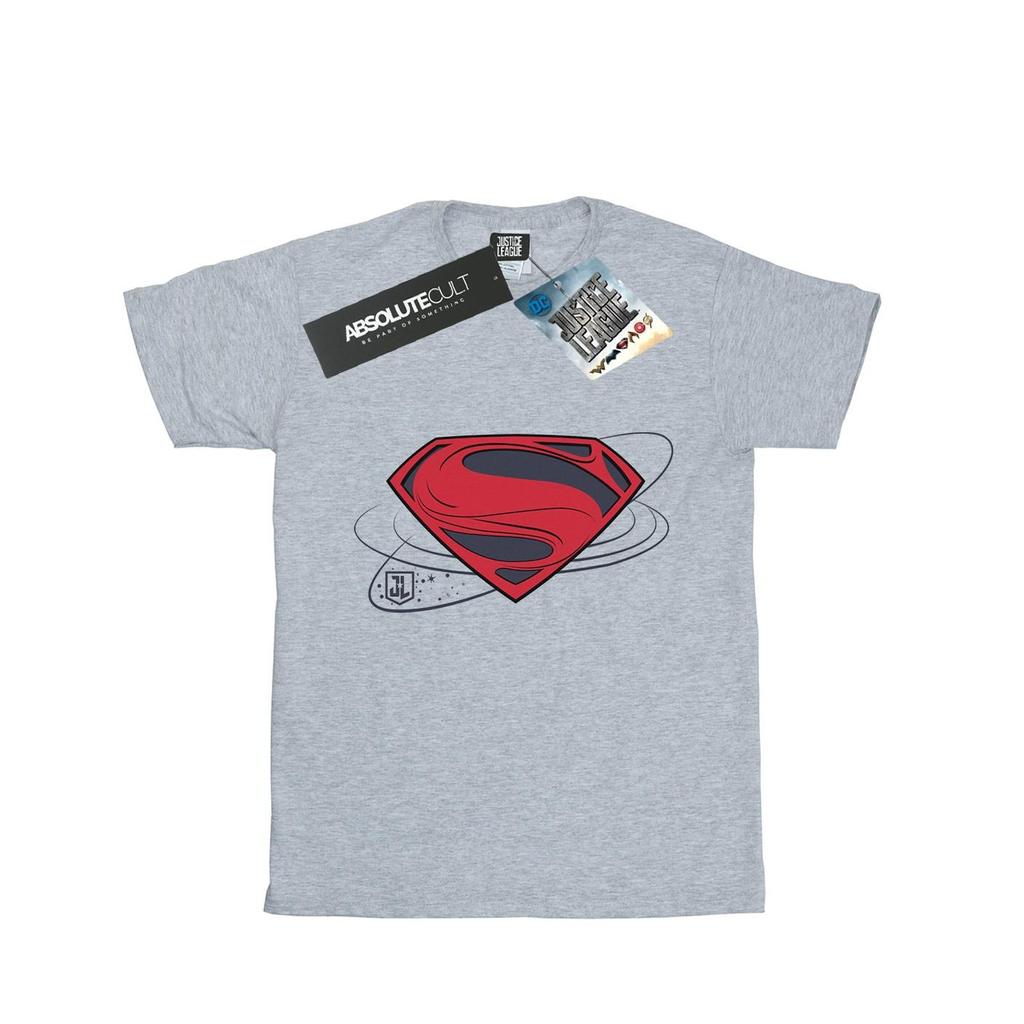 DC Comics Womens/Ladies Justice League Movie Superman Logo Cotton Boyfriend T-Shirt