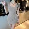 GMXIA Sexy Tight Dress Women's Summer Short Dress Pink Waist Thin Skirt